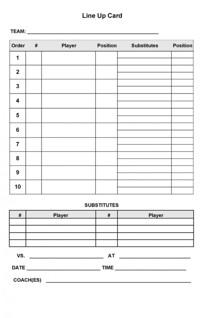 Printable Softball Lineup And Position Sheets Printable Word Searches