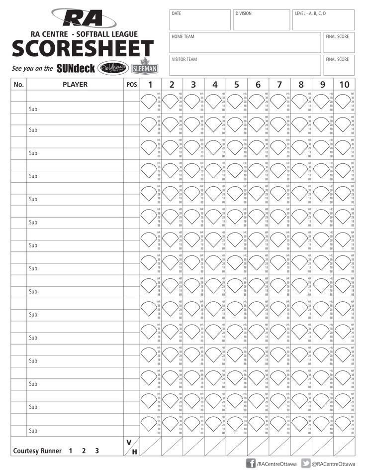 Printable Softball Score Sheet Printable New Year Banners