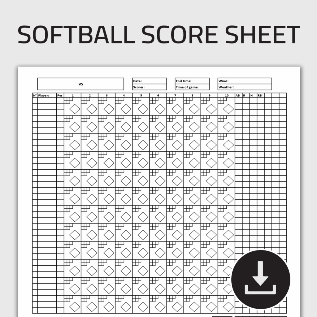 Printable Softball Score Sheet Softball Game Score Sheet S Inspire 