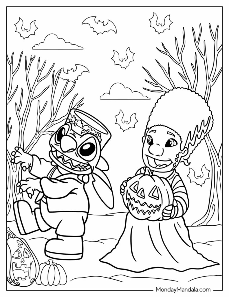 Printable Stitch Halloween Coloring Pages Unleash Your Inner Artist 