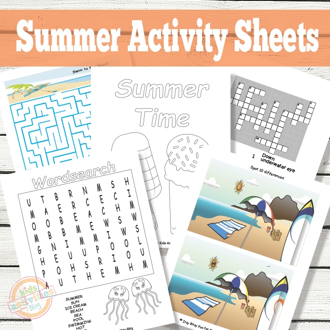 Printable Summer Activity Sheets