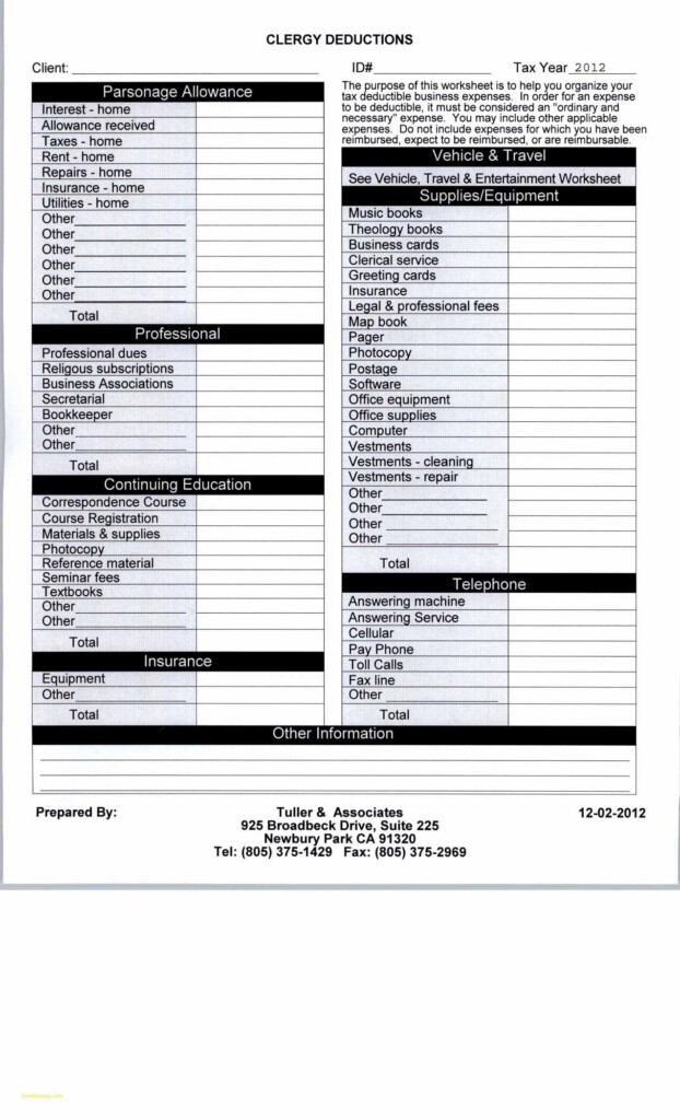 Printable Tax Deduction Cheat Sheet