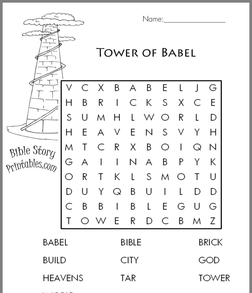 Printable Tower Of Babel Activity Sheets Printable Calendars AT A GLANCE
