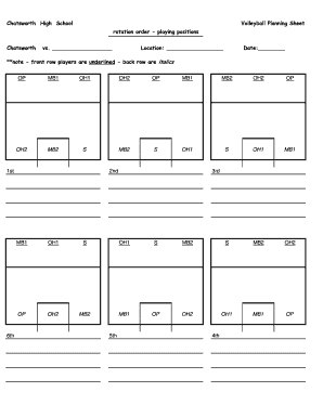 Printable Volleyball 5 1 Rotation Cheat Sheet Prntbl 