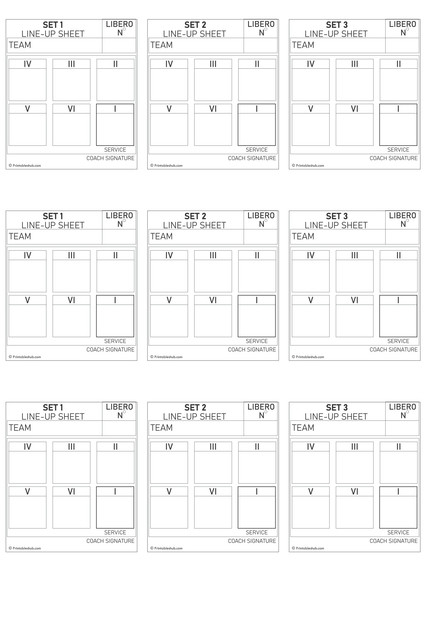 Printable Volleyball Lineup Sheets PDF Printables Hub