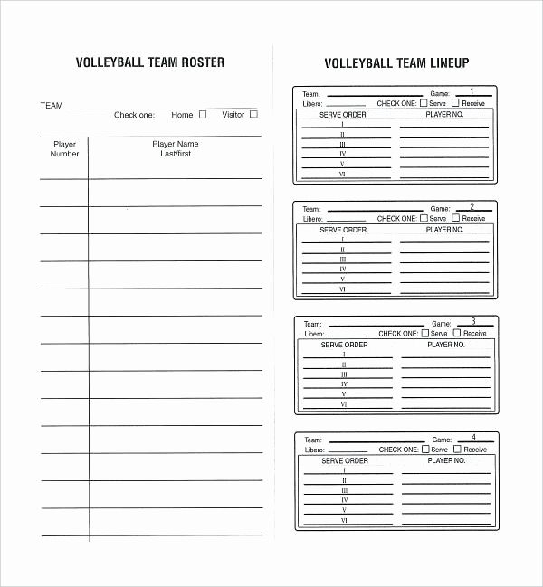 Printable Volleyball Roster Sheets Printable Word Searches