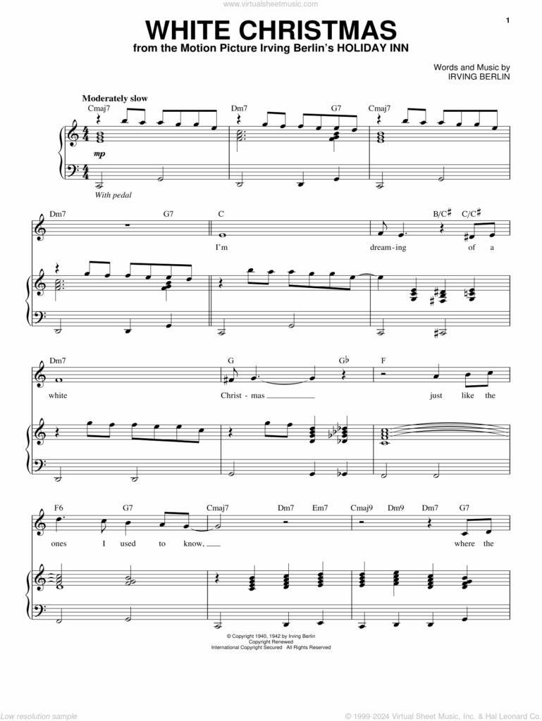 Printable White Christmas Sheet Music Pdf Printable Templates