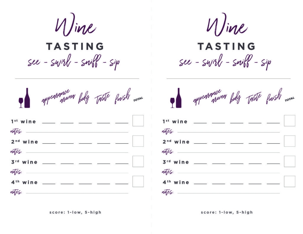 Printable Wine Tasting Sheet Template Printable Templates