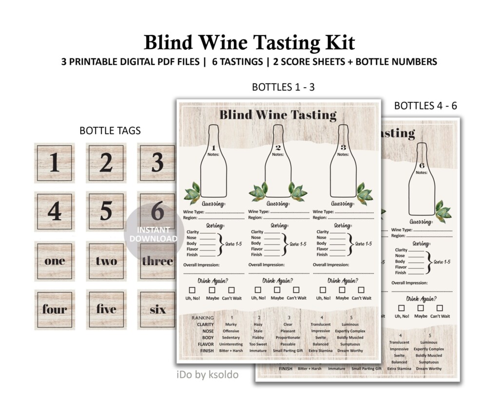 Printable Wine Tasting Sheets