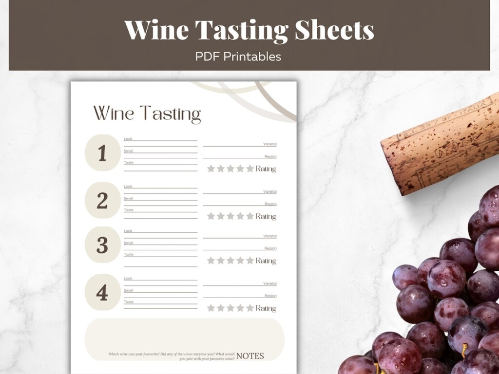 Printable Wine Tasting Sheets Wine Tasting Party Rating Appearance 