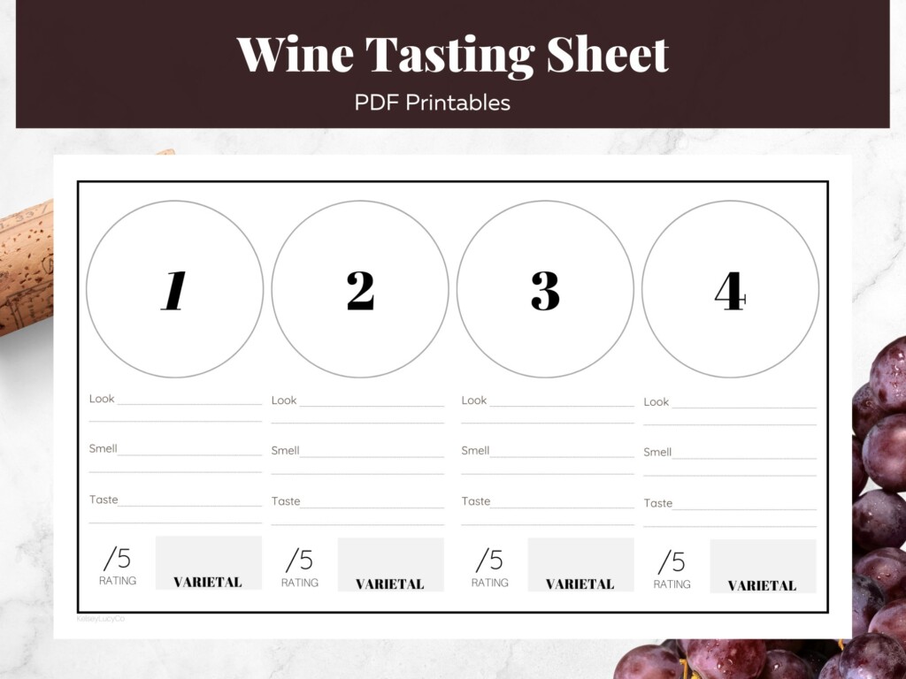 Printable Wine Tasting Sheets Wine Tasting Party Rating Appearance 