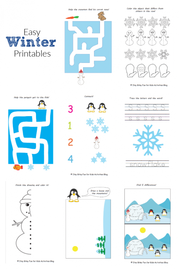Printable Winter Activity Sheets For Kids Kids Activities Blog