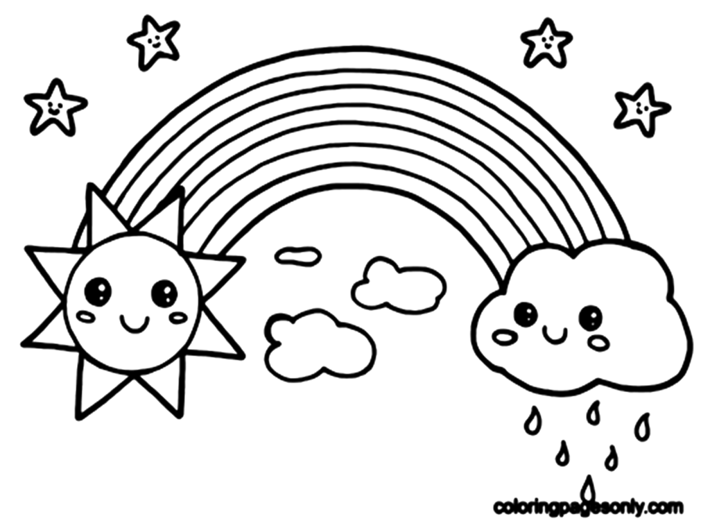 Rainbow Coloring Sheet Printable Rainbow Coloring Pages Coloring 