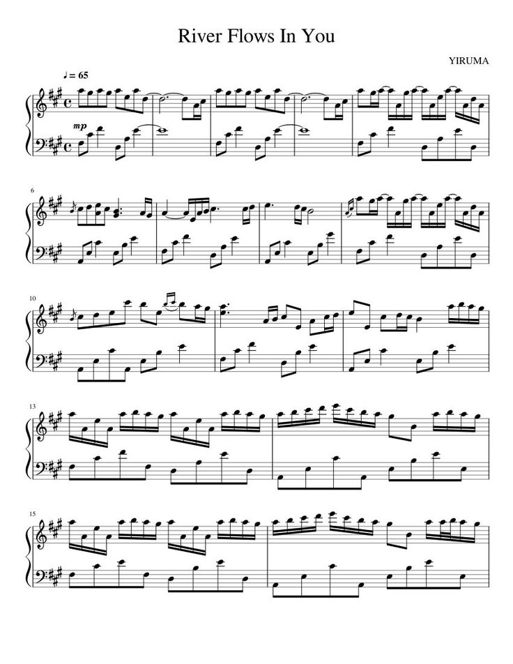 River Flows In You Free Sheet Music Piano Printable Printable Word