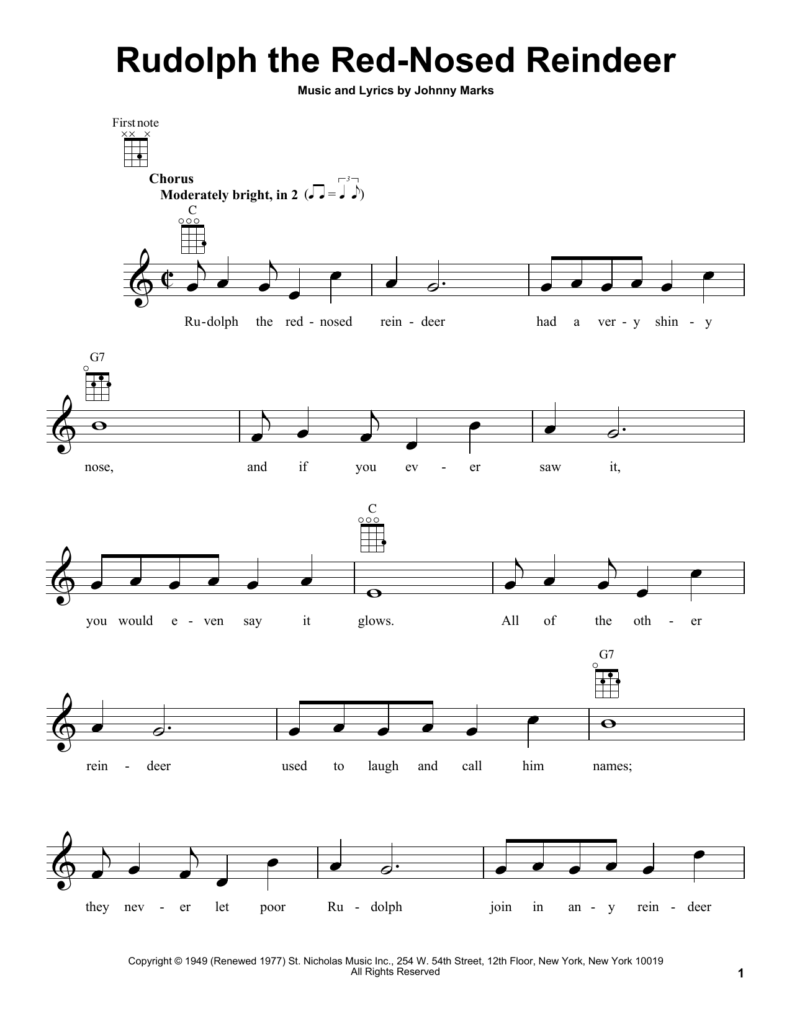 Rudolph The Red Nosed Reindeer Sheet Music Direct