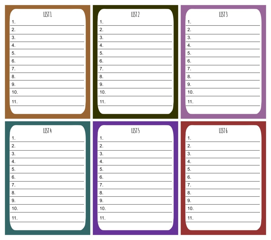 Scattergories Printable Answer Sheets Free Printable