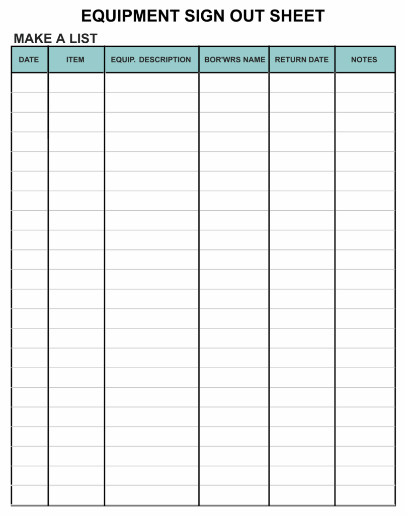 Sign Out Sheet Template 10 Free PDF Printables Printablee