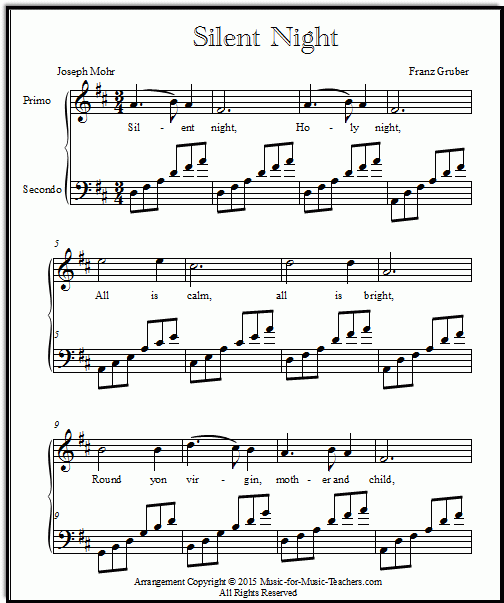 Silent Night Printable Sheet Music Printable New Year Banners