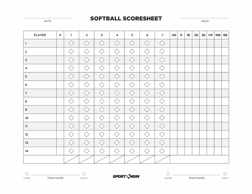 Softball Scoring Sheet Printable Printable And Enjoyable Learning