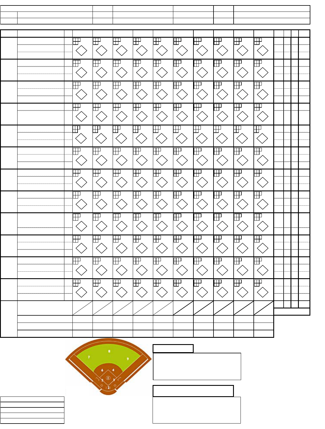 Softball Scoring Sheet Printable Printable Word Searches