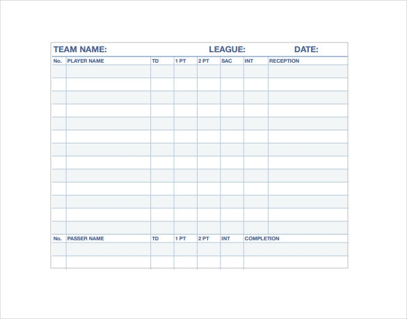 Stat Sheet Template 11 Word Excel PDF Documents Download