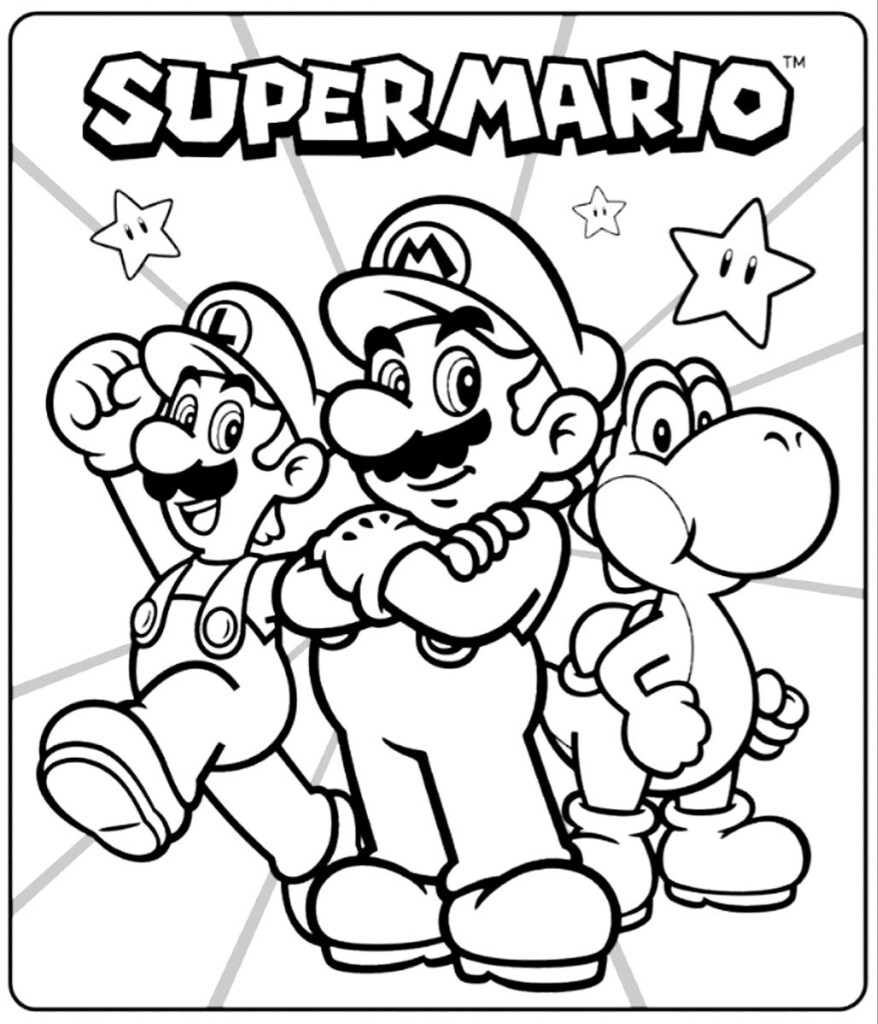 Super Mario Printable Coloring Sheets Printable Calendars AT A GLANCE