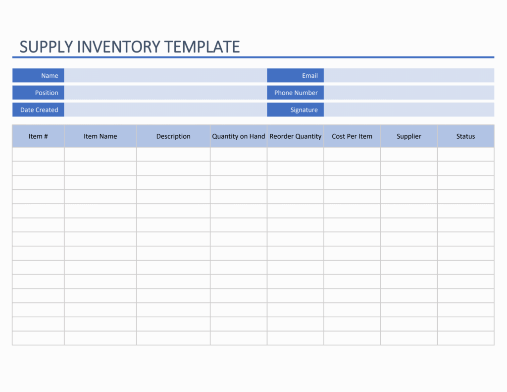 Supply Inventory Free Printable Inventory Sheets FREE Printable HQ