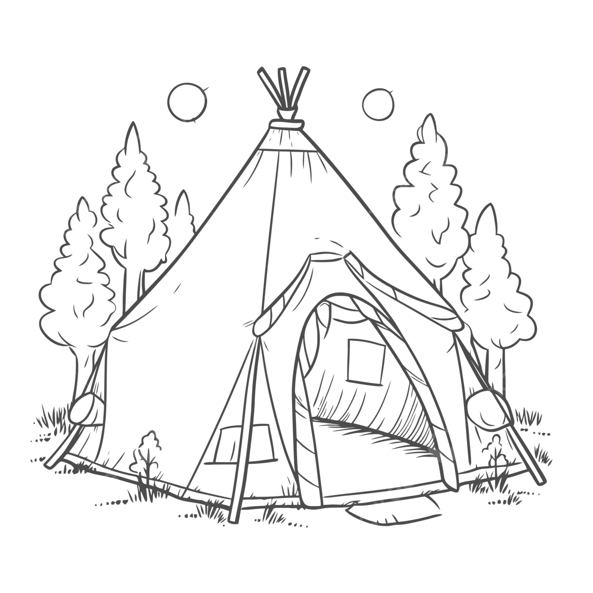 Tepee Coloring Sheets Free Printable Camping Coloring Pages For Adults