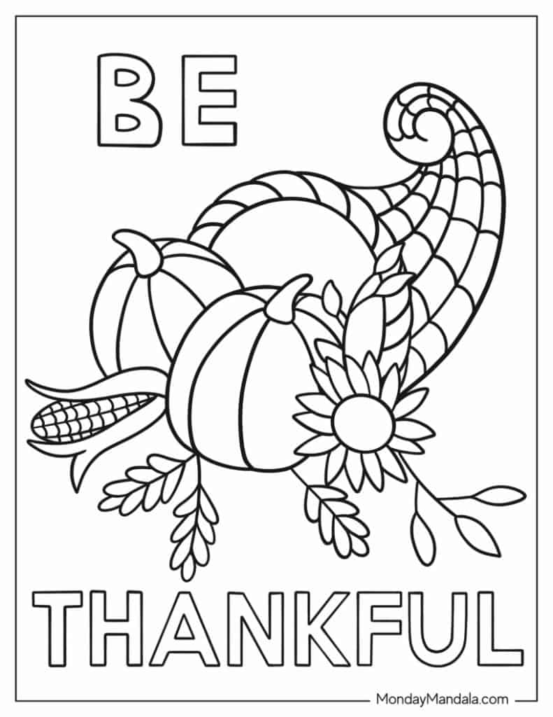 Thanksgiving Color Sheets Free Printable