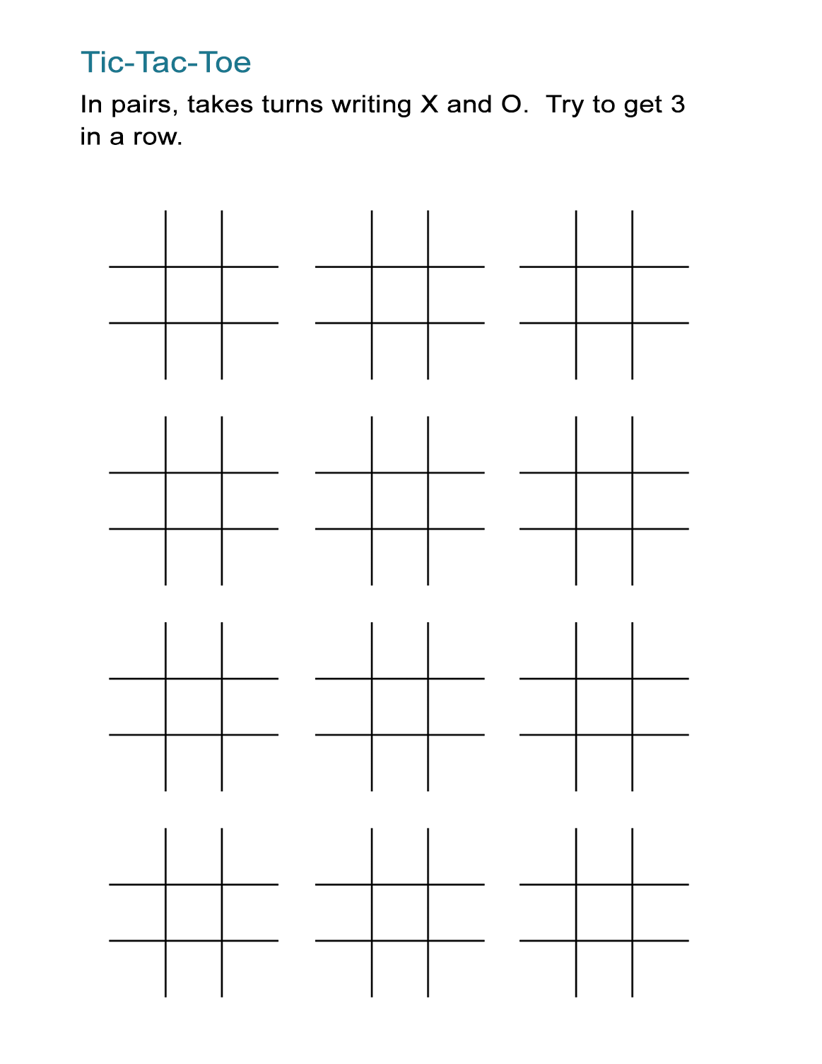 Tic Tac Toe Printable Sheets Printable Word Searches