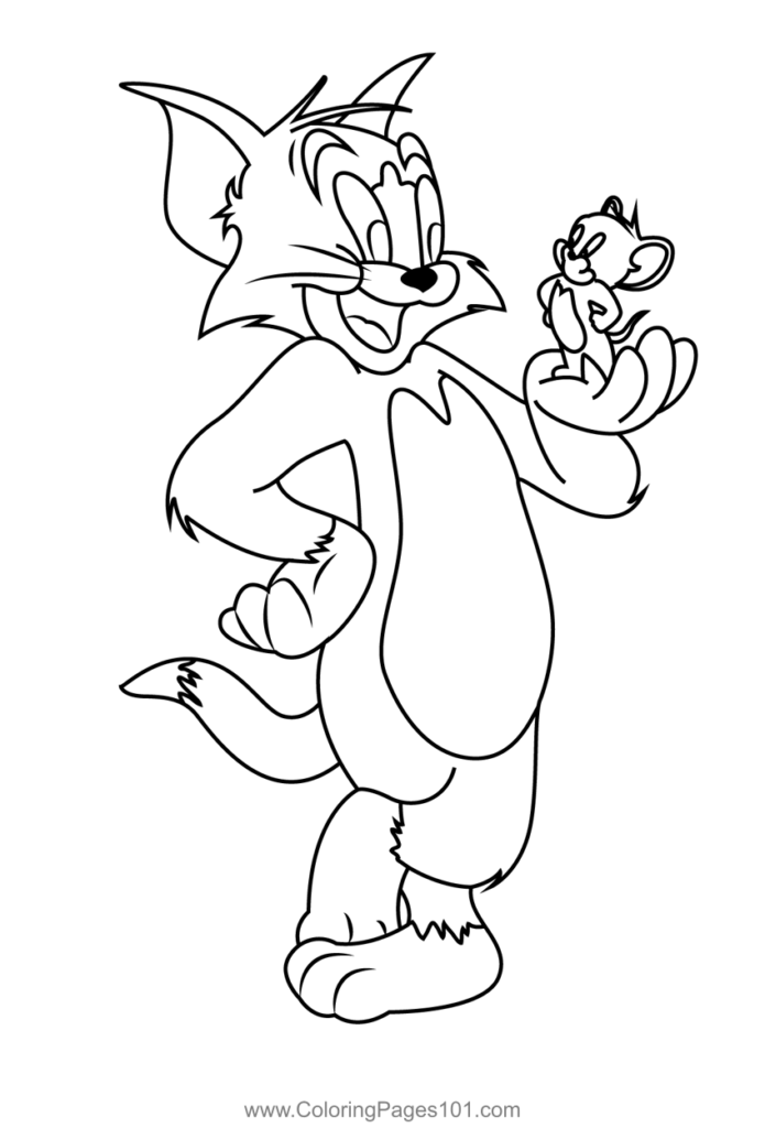 Tom And Jerry Friends Forever Coloring Page For Kids Free Tom And 