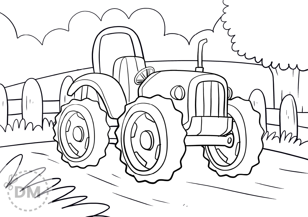 Tractor Car Coloring Page Diy magazine