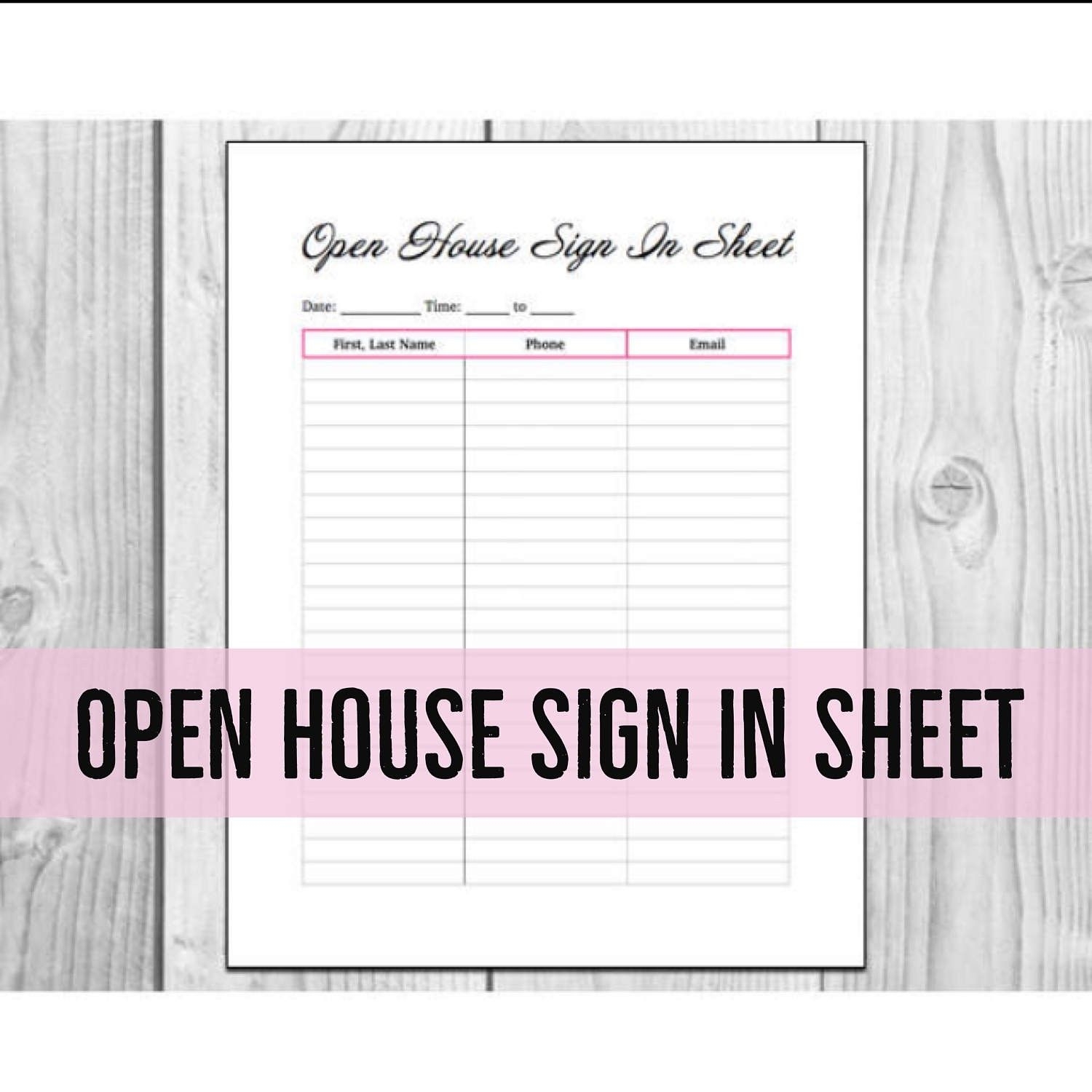Unique Sign In Sheet For Open Houses xls xlsformat xlstemplates