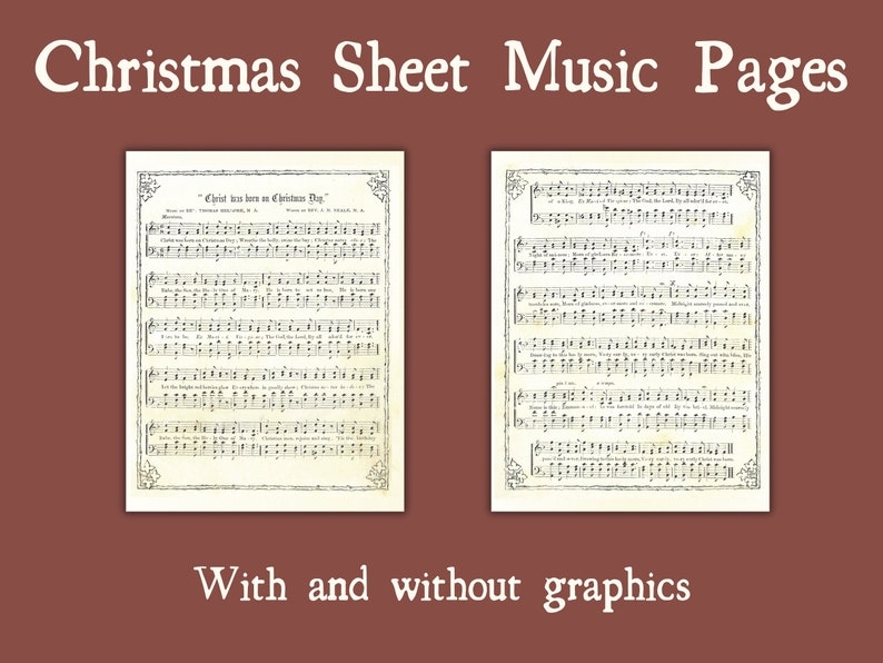 Vintage Printable Christmas Sheet Music Pages Real Music Pages Etsy