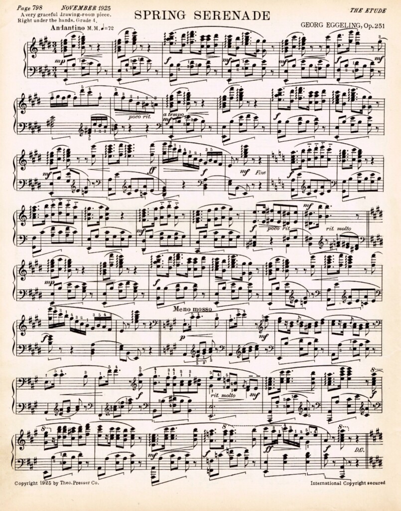 Vintage Sheet Music Printable