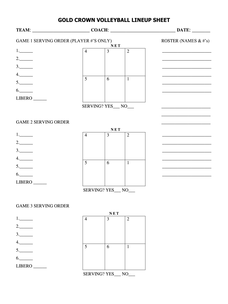 Volleyball Lineup Sheets Printable Fill Out Sign Online DocHub 