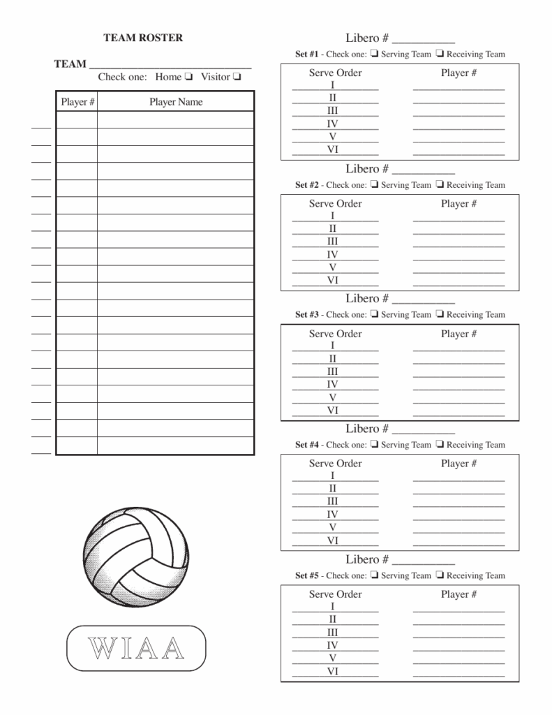 Volleyball Lineup Sheets Printable Printable Word Searches