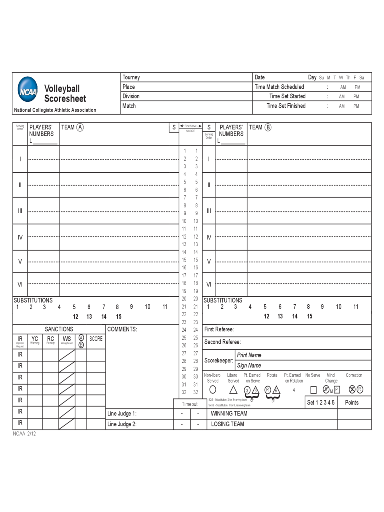 Volleyball Score Sheets Printable Printable Templates Online By Paul