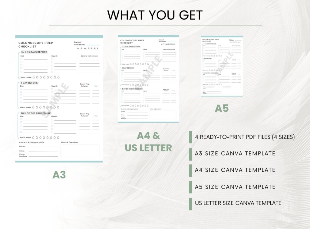 Colonoscopy Prep Checklist Printable Bowel Preparation Template editable Canva PDF Etsy Colonoscopy Prep Checklist Printable Bowel Preparation Template editable Canva PDF Etsy