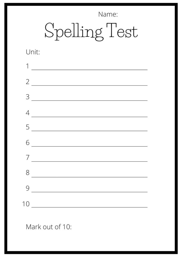 Free And Customizable Spelling Templates Free And Customizable Spelling Templates