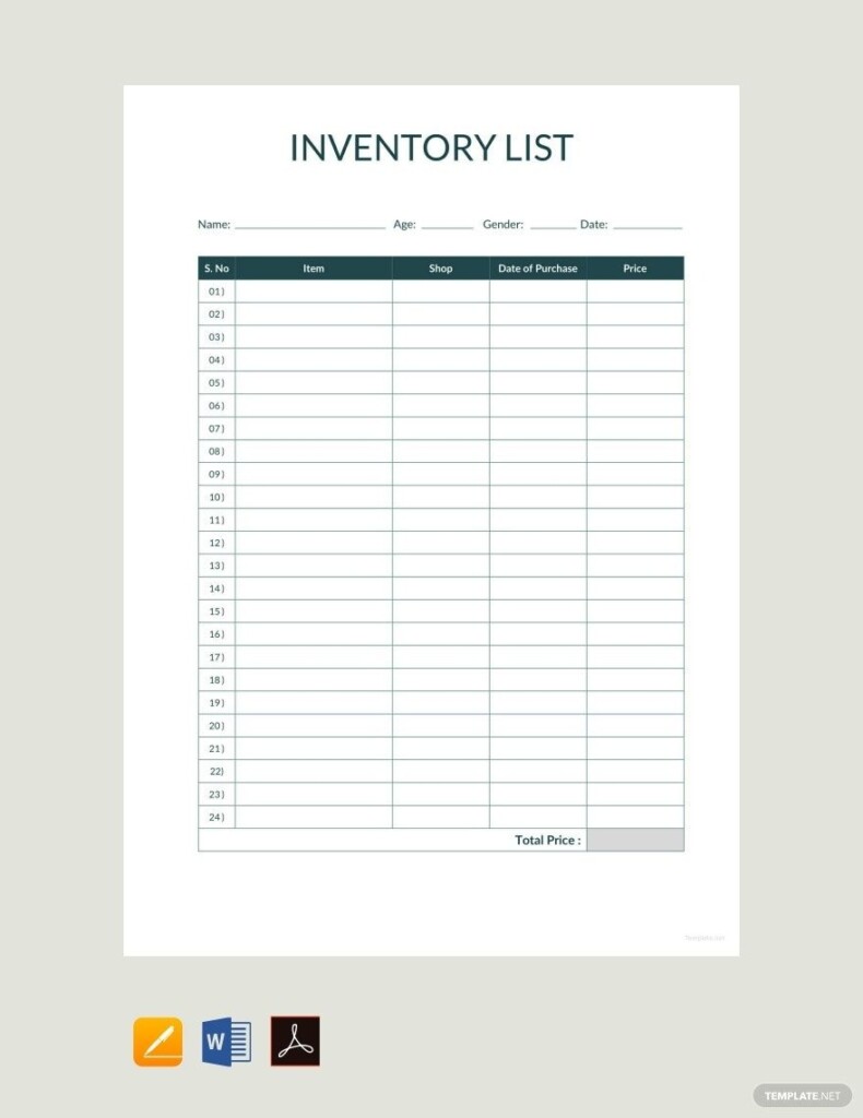 Free Editable Inventory Templates In PDF To Download Free Editable Inventory Templates In PDF To Download