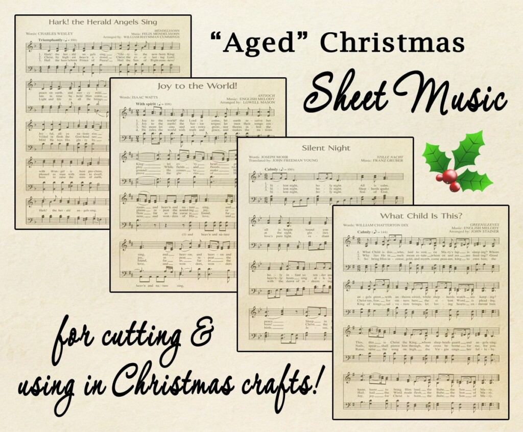 Free Printable Aged Music Sheets Celebrating Holidays Free Printable Aged Music Sheets Celebrating Holidays