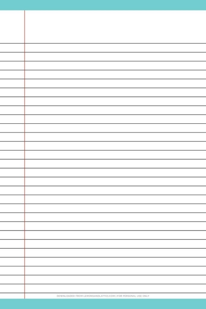 Free Printable Lined Notebook Paper