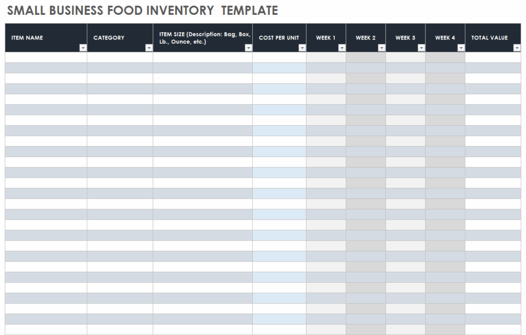 Free Small Business Inventory Templates Smartsheet