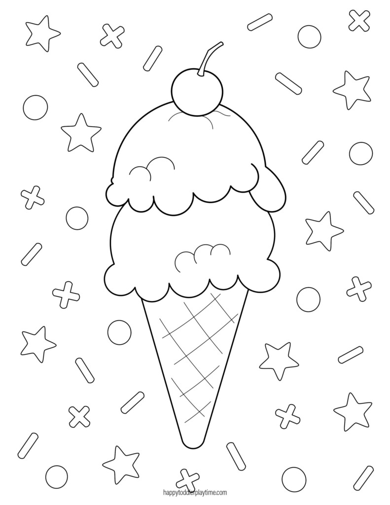 Ice Cream Colouring Pages For Kids Happy Toddler Playtime