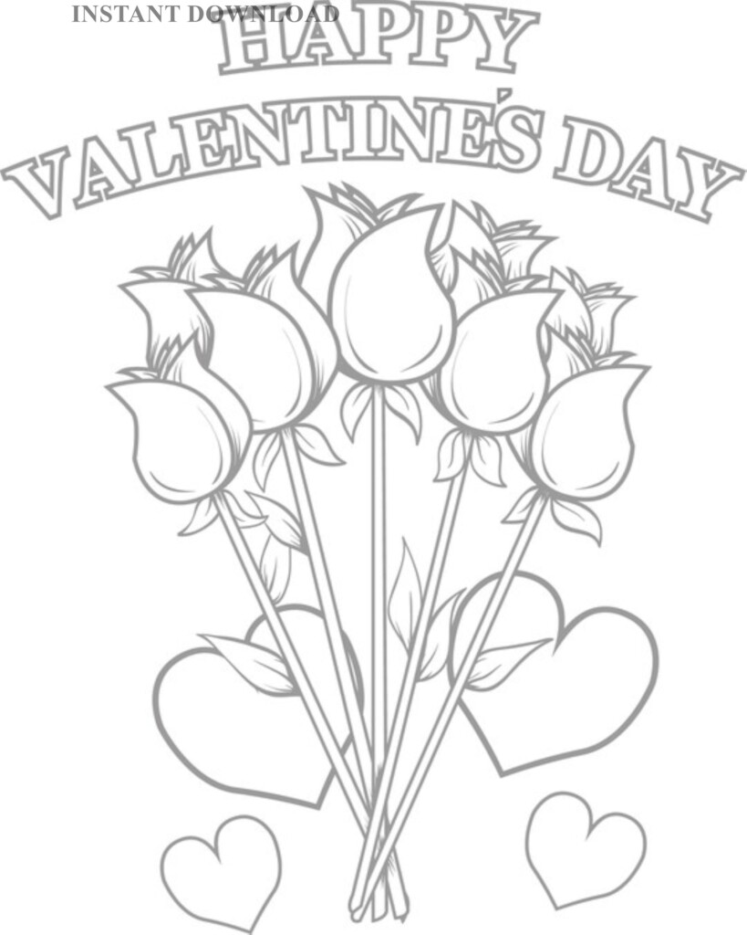 Printable Hearts And Flowers Valentine Coloring Sheet instant Download digital File 8 X 10 Printable Valentine adult Coloring Download Etsy Printable Hearts And Flowers Valentine Coloring Sheet instant Download digital File 8 X 10 Printable Valentine adult Coloring Download Etsy