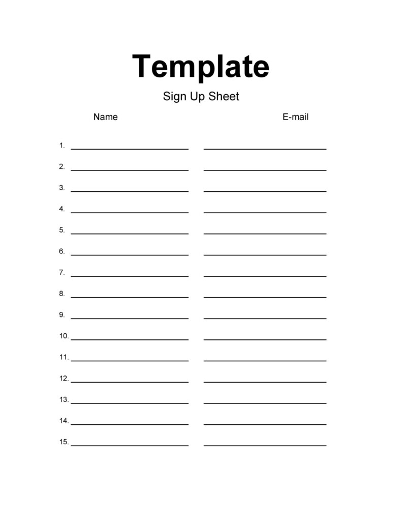 Template Sign Up Sheet Business Plan Templates Template Sign Up Sheet Business Plan Templates